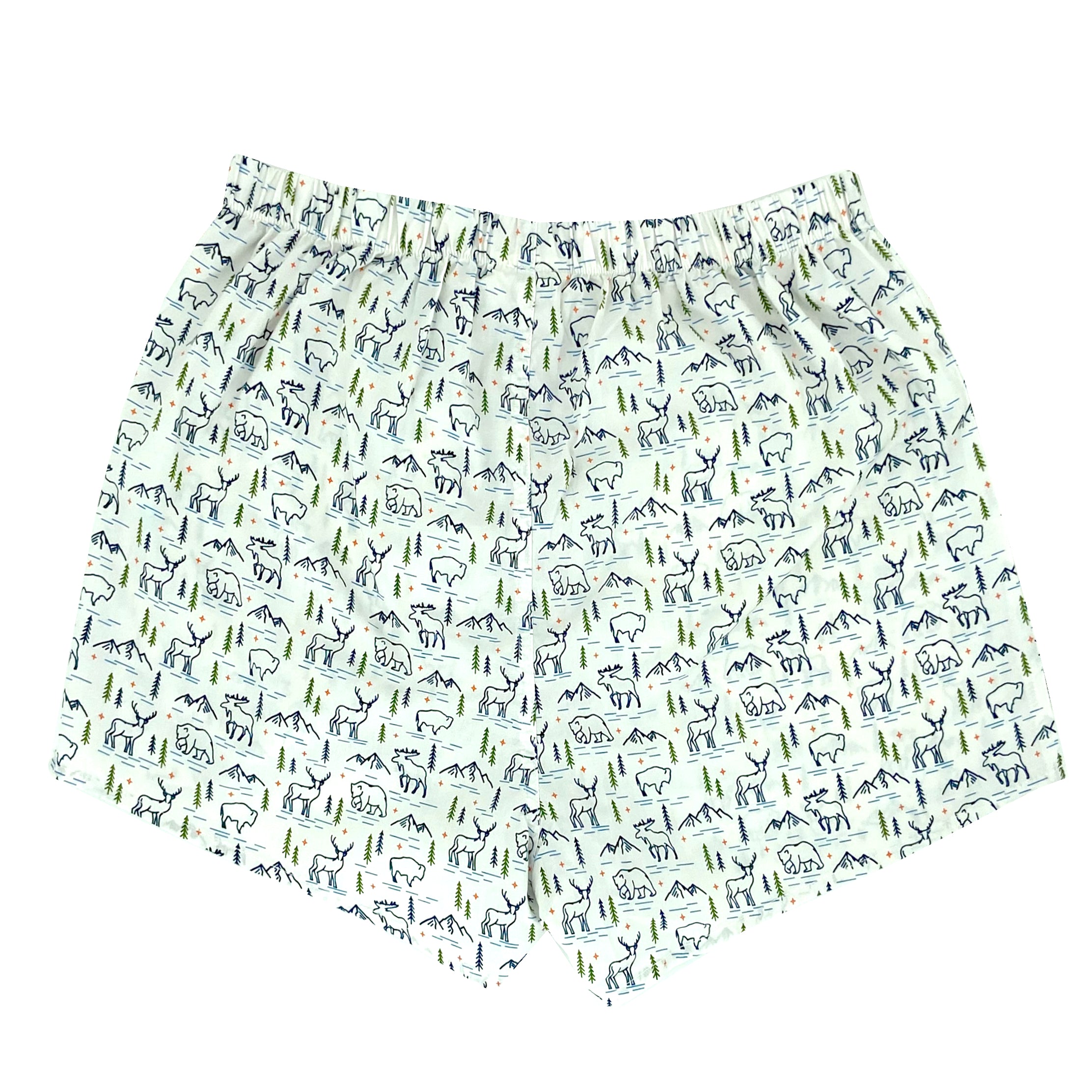 Canadian Wilderness Themed Moose & Bear Print Boxer Shorts Underwear