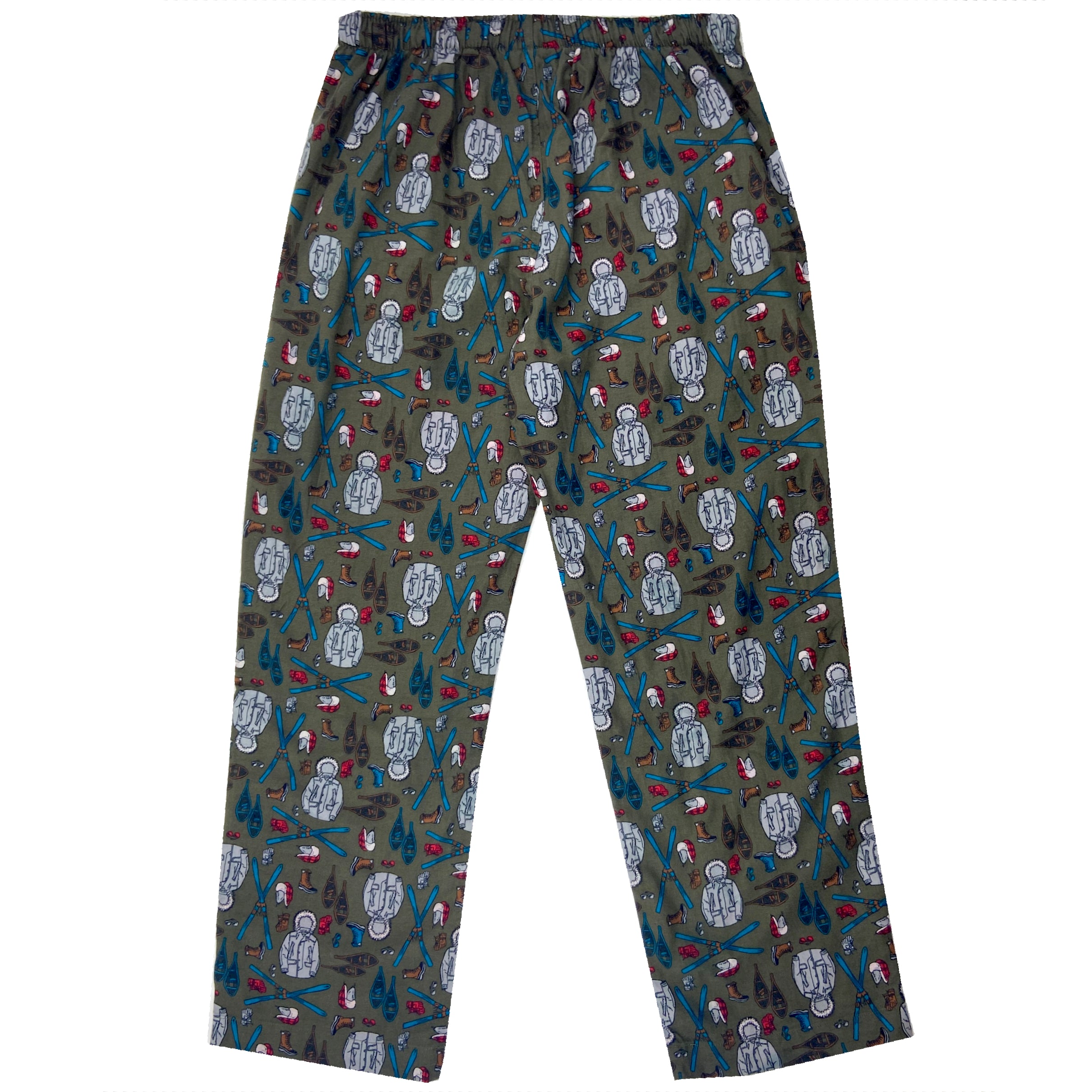 Men's Bigfoot Sasquatch Yeti Patterned Long Flannel Pajama PJ Bottoms