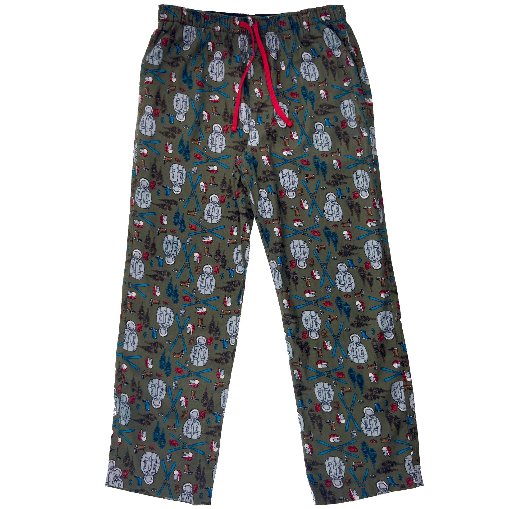 Men's Bigfoot Sasquatch Yeti Patterned Long Flannel Pajama PJ Bottoms