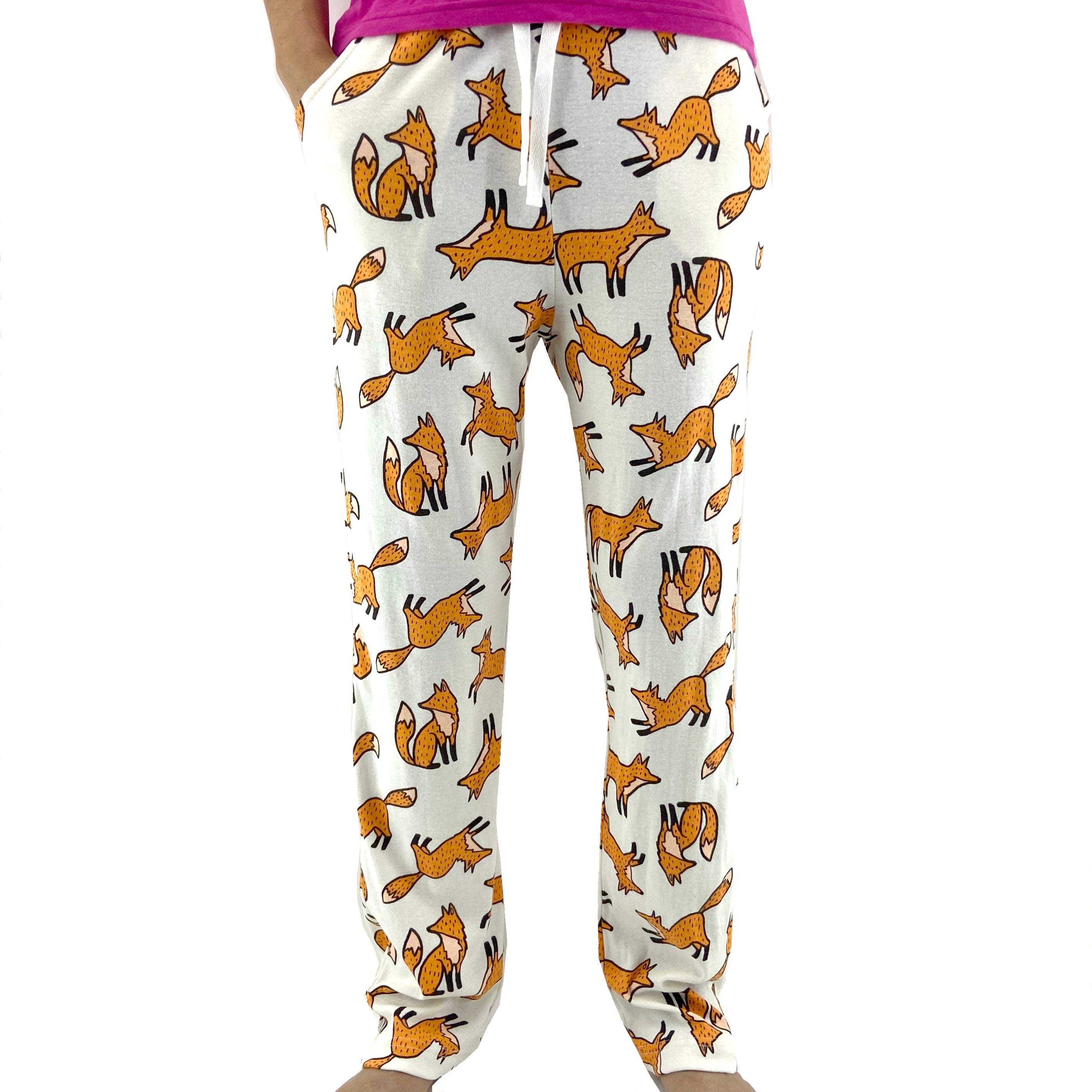 JHKKU Women's Pajama Fox Animal Print Lounge Pants ​Drawstring Loose  Sleepwear Cozy Stretch Pants Wide Leg XS at  Women's Clothing store