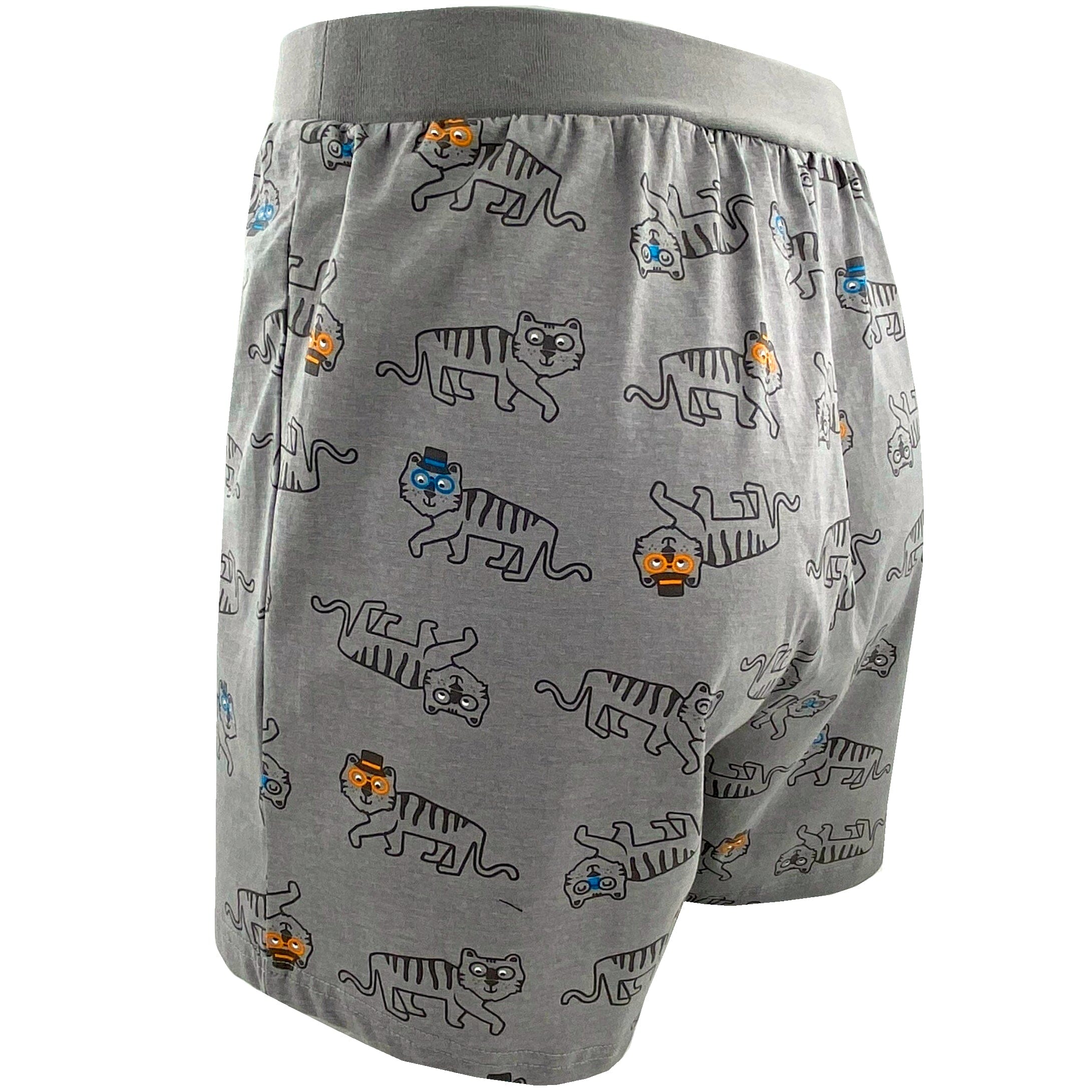 Comfy Sleepwear Cute Tiger All Over Print Cotton Pajama Shorts for Men