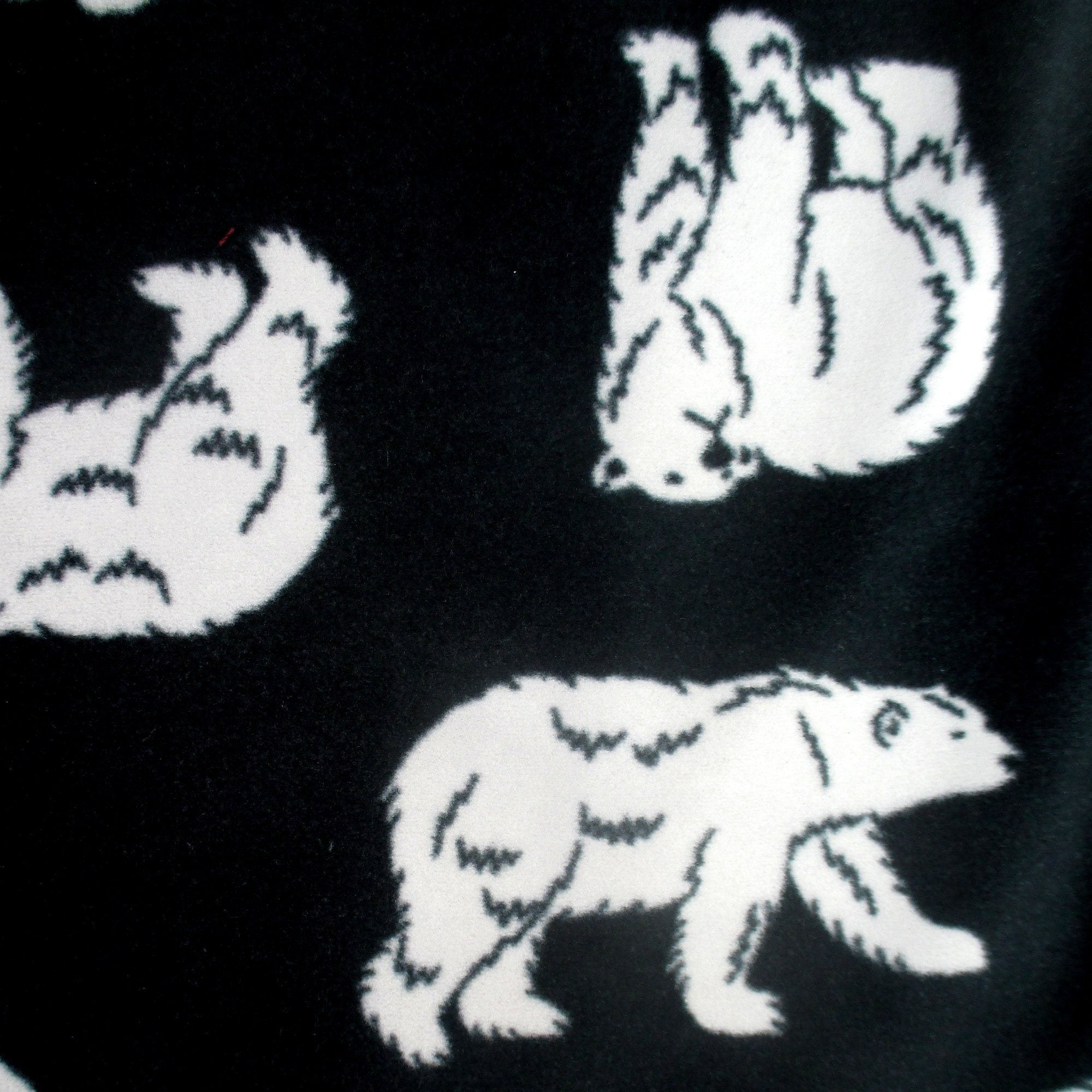 Black Polar Bear Patterned Soft Warm Fleece Pyjama Bottoms for Men